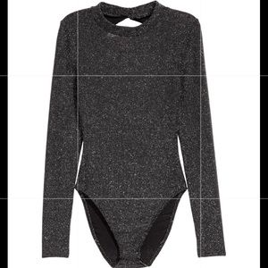 Black shimmer bodysuit